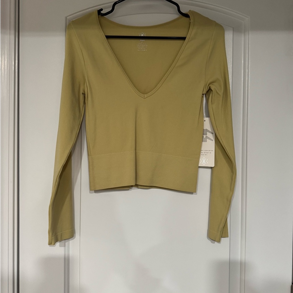 New Aura Deep V-Neck Long Sleeve Top